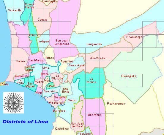 ramani ya Lima peru wilaya